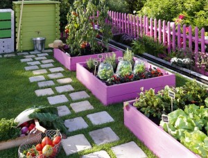 Painted Raised Bed Garden